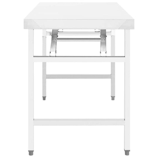 Kitchen Folding Work Table 100x60x80 cm Stainless Steel