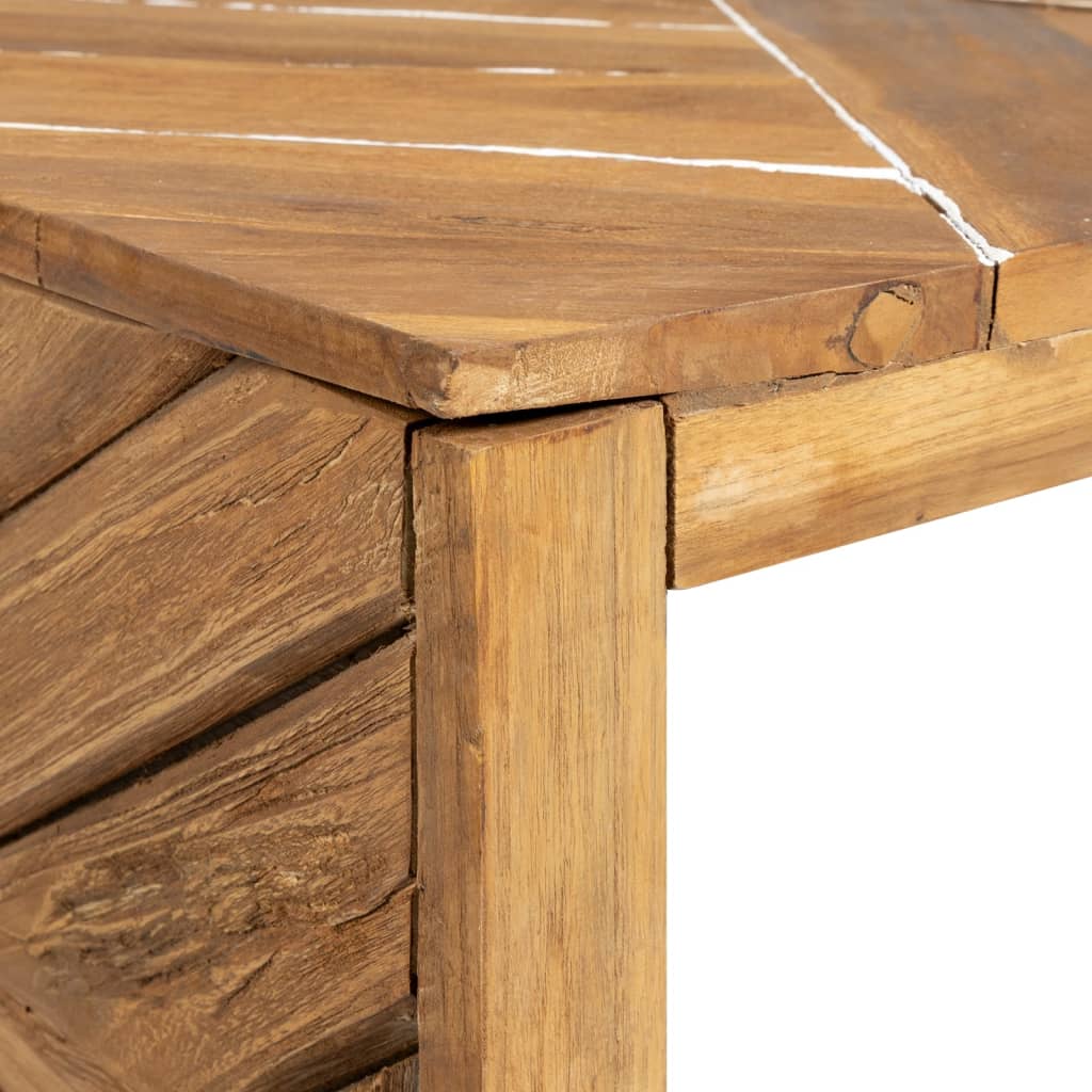 Coffee Table Erosion Solid Teak Wood 110x35x38 cm