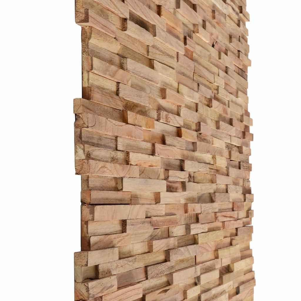 3D Wall Cladding Panels 10 pcs .08 m² Solid Teak Wood