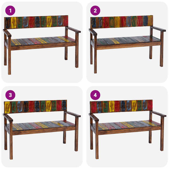 كراسي طعام 4 قطع من الخشب الصلب المعاد تدويره