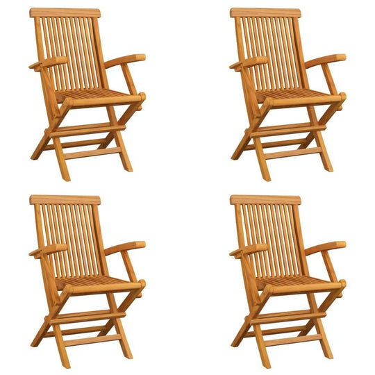 Folding Garden Chairs 4 pcs Solid Teak Wood