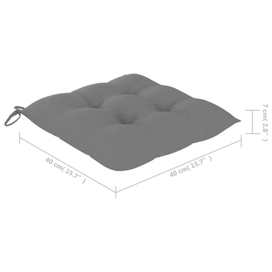 VidaXL Garden Chairs with Grey Cushions 6 pcs Solid Teak Wood