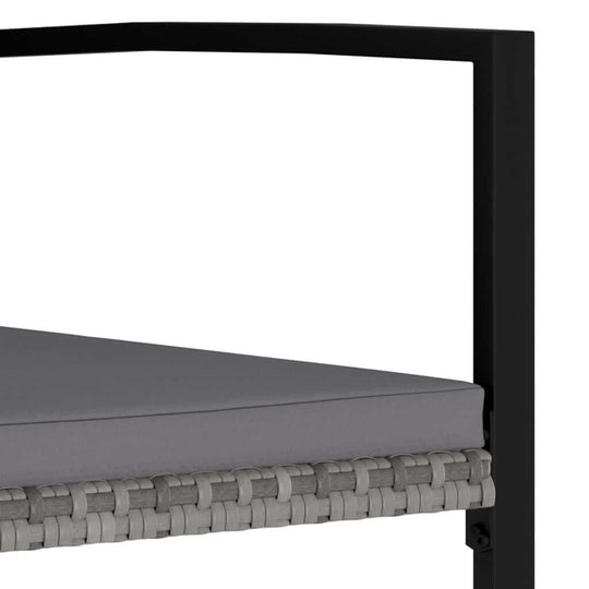 3 Piece Garden Dining Set Poly Rattan with padded seat and sturdy steel frame