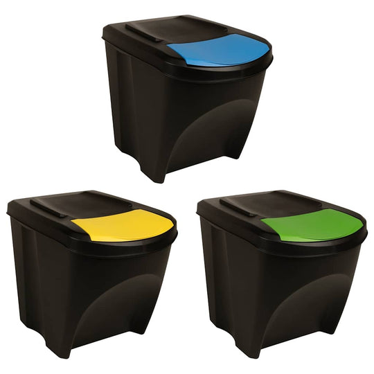 Stackable Dustbins 3 pcs  75 L