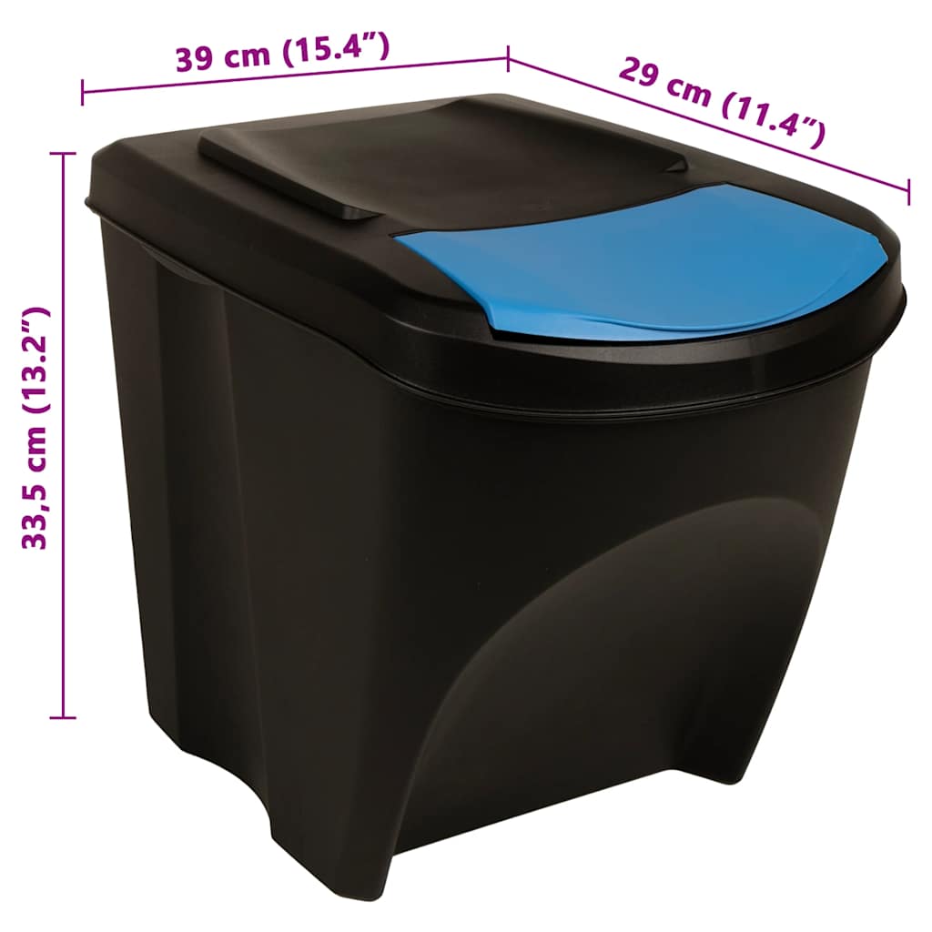Stackable Dustbins 3 pcs  75 L