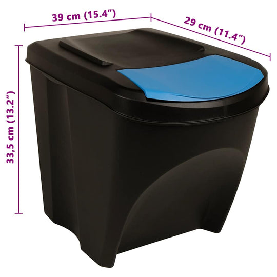 Stackable Dustbins 3 pcs  75 L