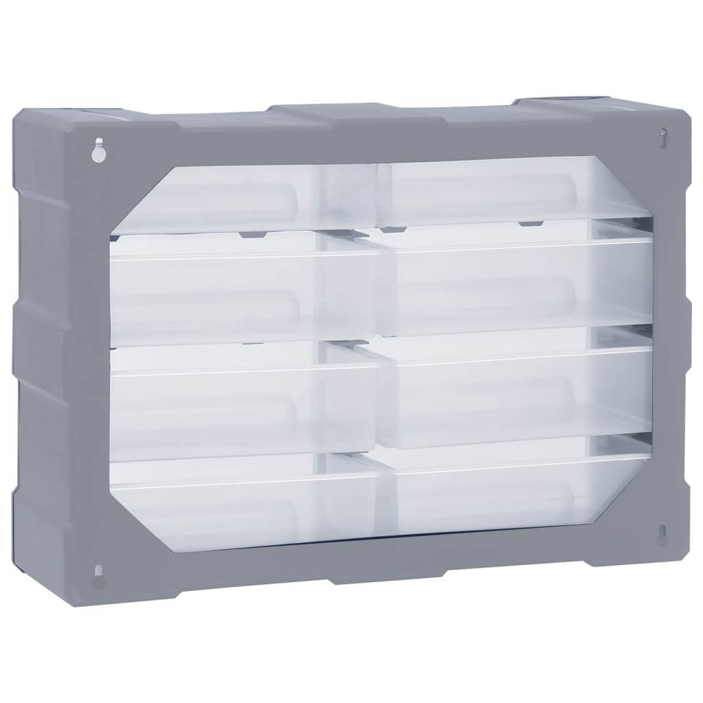 Multi-drawer organiser with 8 big transparent drawers for efficient storage, ideal for tools and accessories.