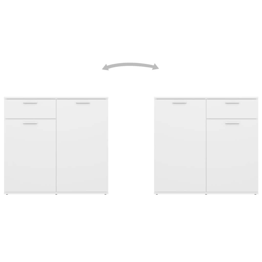 White Sideboard 80×36×75 cm – Engineered Wood Storage Cabinet | Modern Furniture UAE & Dubai with 2 doors and a drawer
