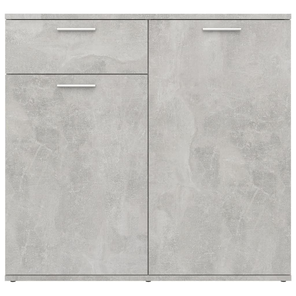 Sideboard Concrete  80x36x75 cm Engineered Wood with minimalist design, 2 doors, and a drawer for storage.
