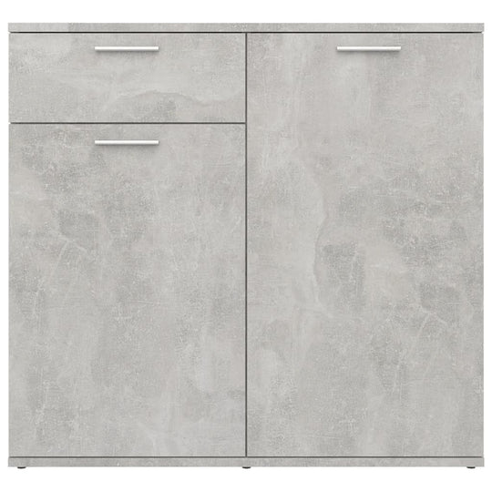 Sideboard Concrete  80x36x75 cm Engineered Wood with minimalist design, 2 doors, and a drawer for storage.