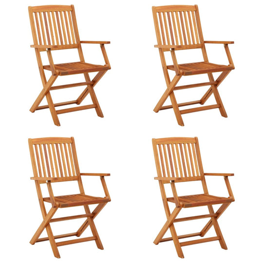 Folding Garden Chairs 4 pcs Solid Eucalyptus Wood , Furniture -> Outdoor Furniture -> Outdoor Seating -> Outdoor Chairs