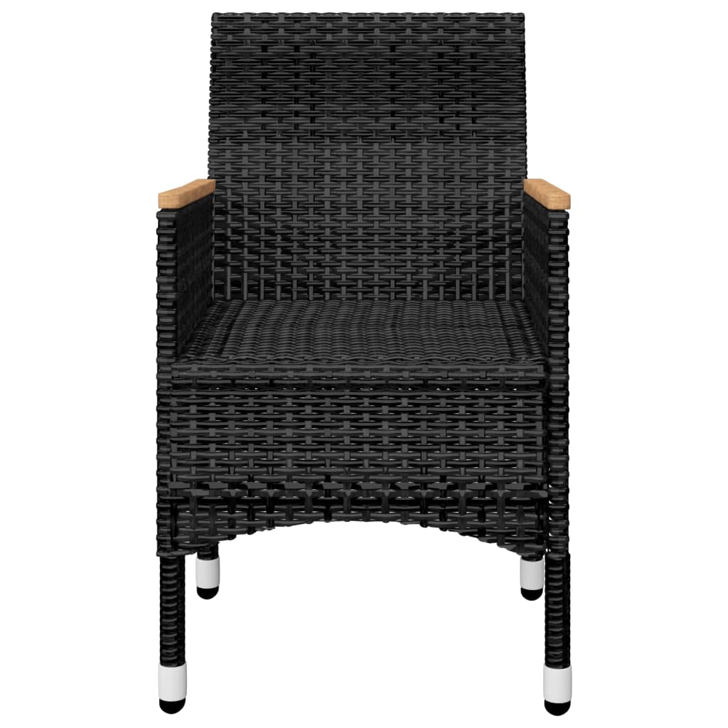 Ergonomic outdoor chair with weather-resistant PE rattan and powder-coated steel frame for garden dining set and patio use.