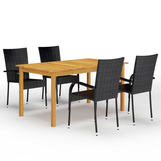 5 Piece Garden Dining Set , Furniture -> Outdoor Furniture -> Outdoor Furniture Sets , black,brown,Durable,eligant,Furniture -,Home & Garden -,Modern Design,new-305021,Outdoor Furniture -,Outdoor Furniture Sets,Set of 5,Wooden Furniture