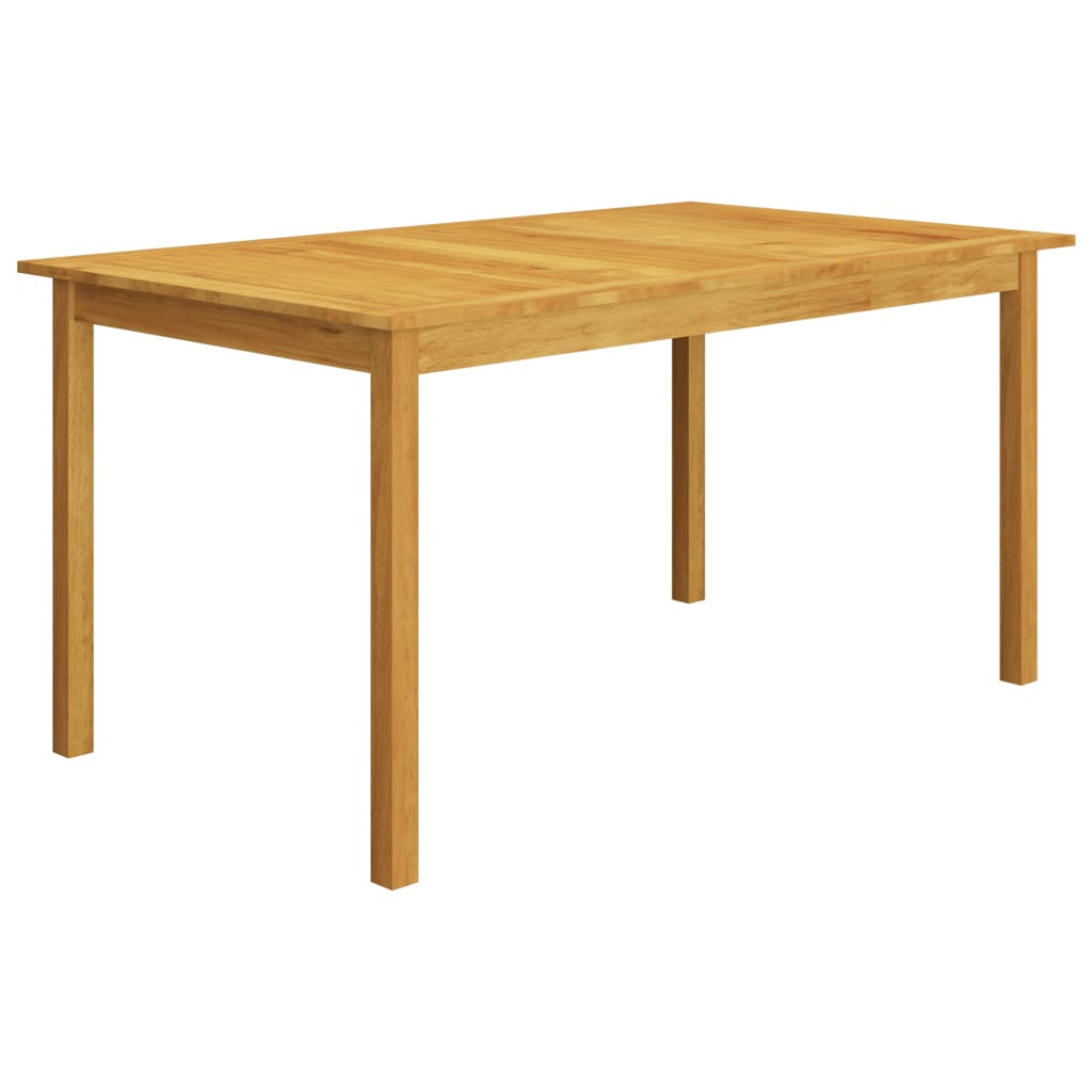 Solid acacia wood dining table with a natural finish, perfect for outdoor garden settings.