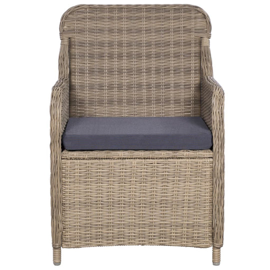 Stylish outdoor rattan chair with gray cushion, perfect for enhancing your garden furniture collection.