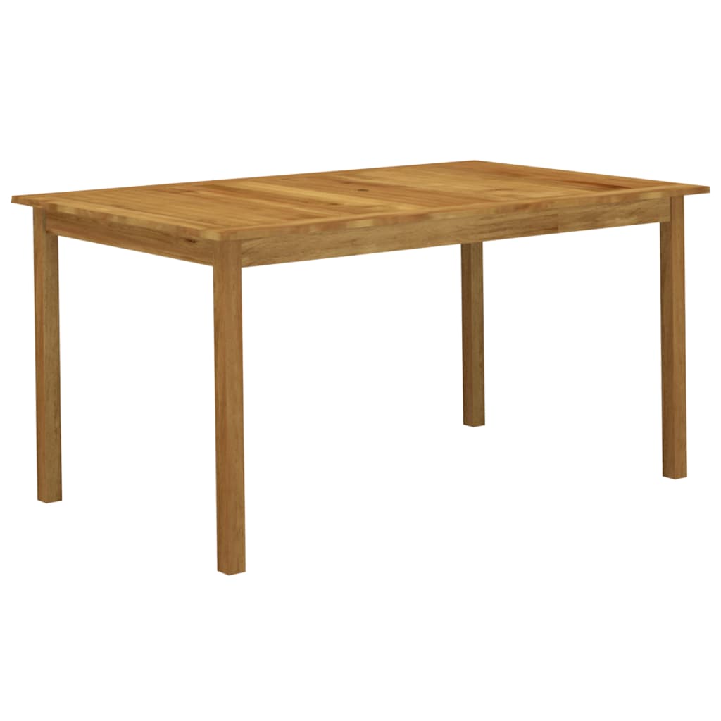 Solid acacia wood dining table with an oil finish, perfect for outdoor furniture and enhancing your garden aesthetics.