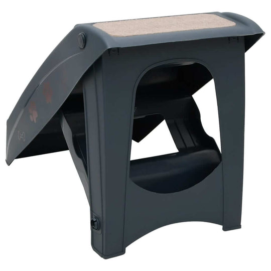 Folding 4-Step Dog Stairs Dark suitable for pets to reach beds and sofas easily.