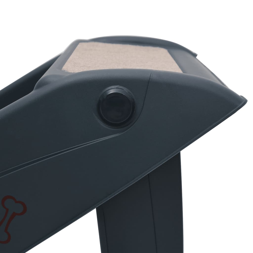 Folding 4-Step Dog Stairs Dark close-up view showing textured surface and modern design.