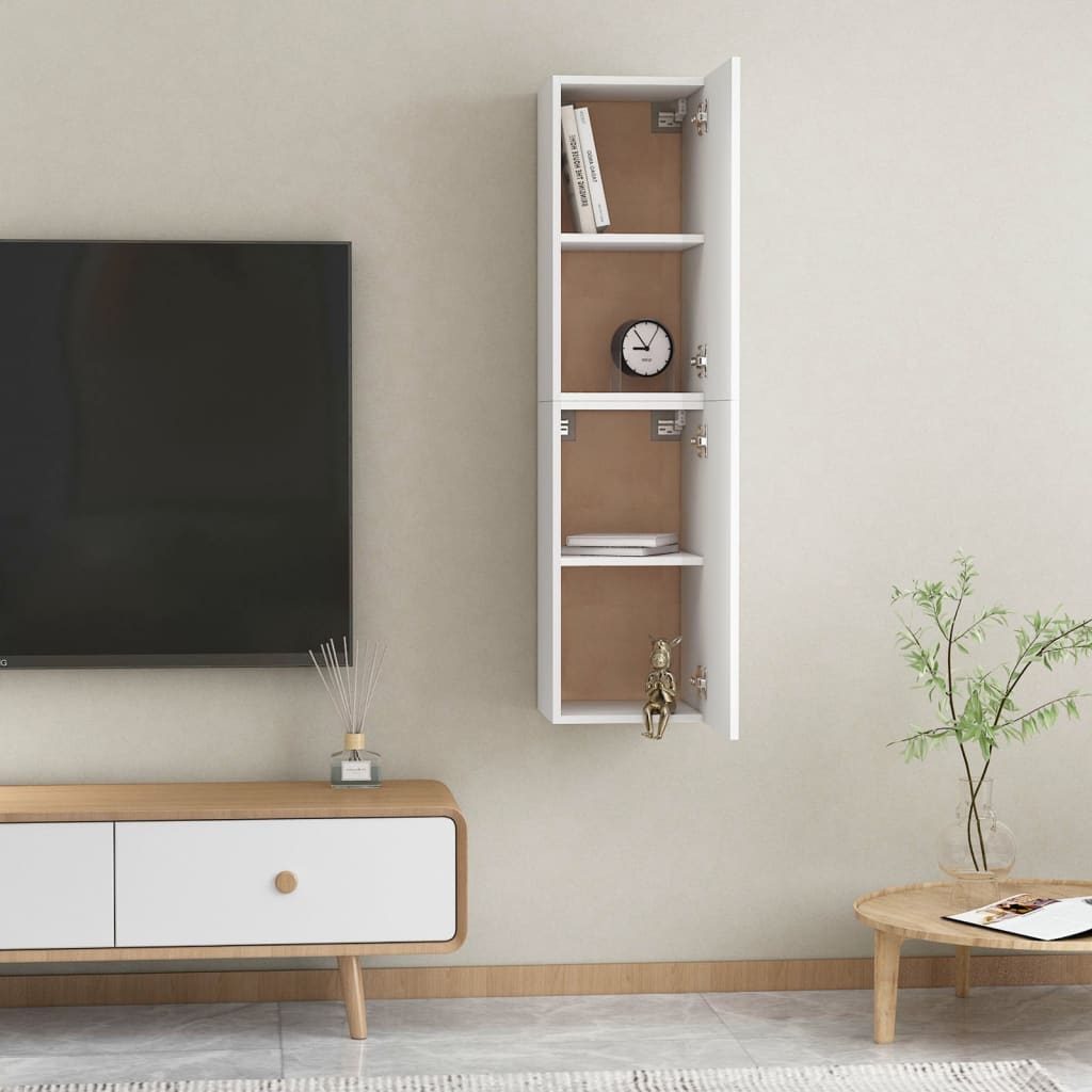 TV Cabinets 2 pcs White 30.5x30x60 cm Engineered Wood