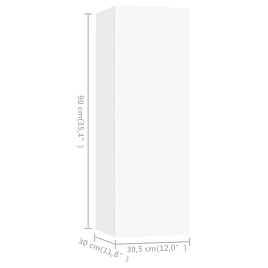 VidaXL TV Cabinets 2 pcs White 30.5x30x90 cm Engineered Wood