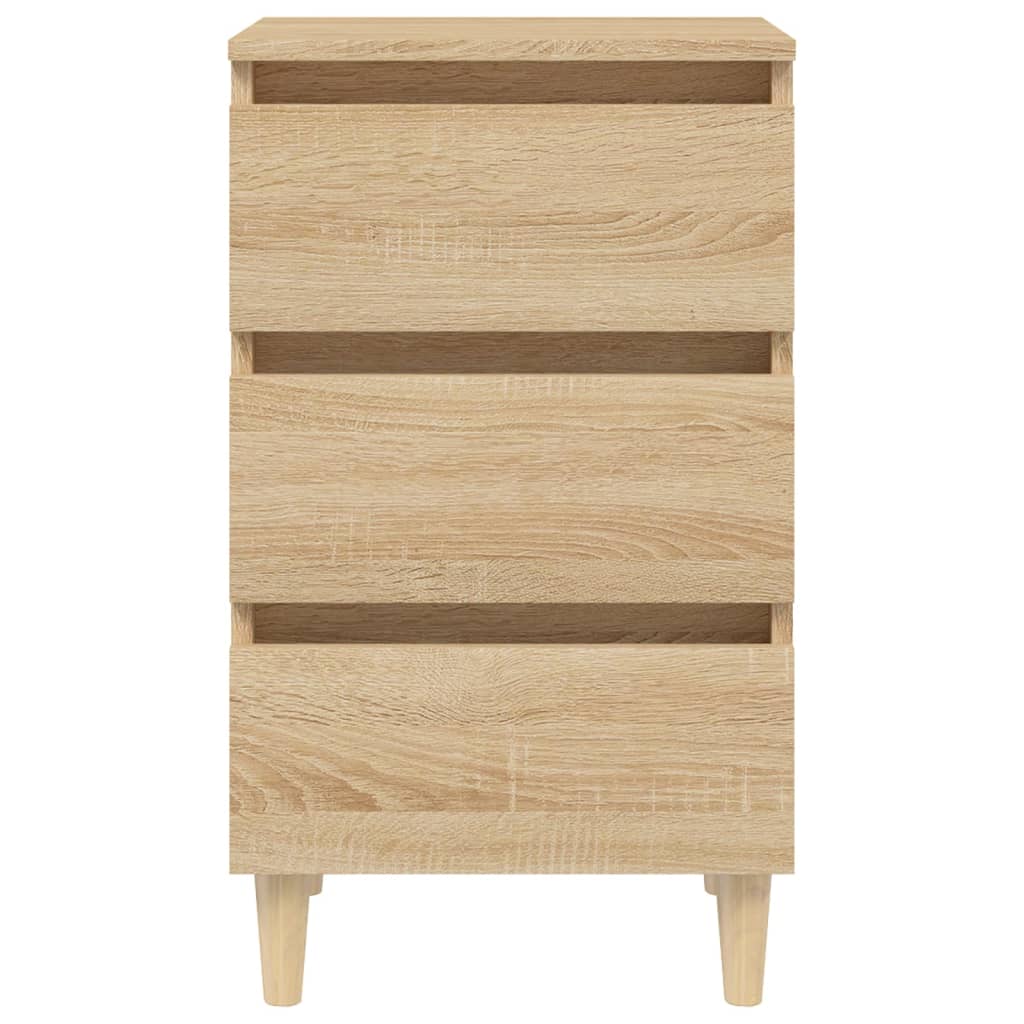 Bed Cabinets & Solid Wood Legs 2 pcs Sonoma Oak 40x35x69 cm