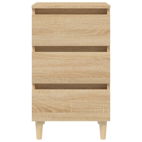 Bed Cabinets & Solid Wood Legs 2 pcs Sonoma Oak 40x35x69 cm