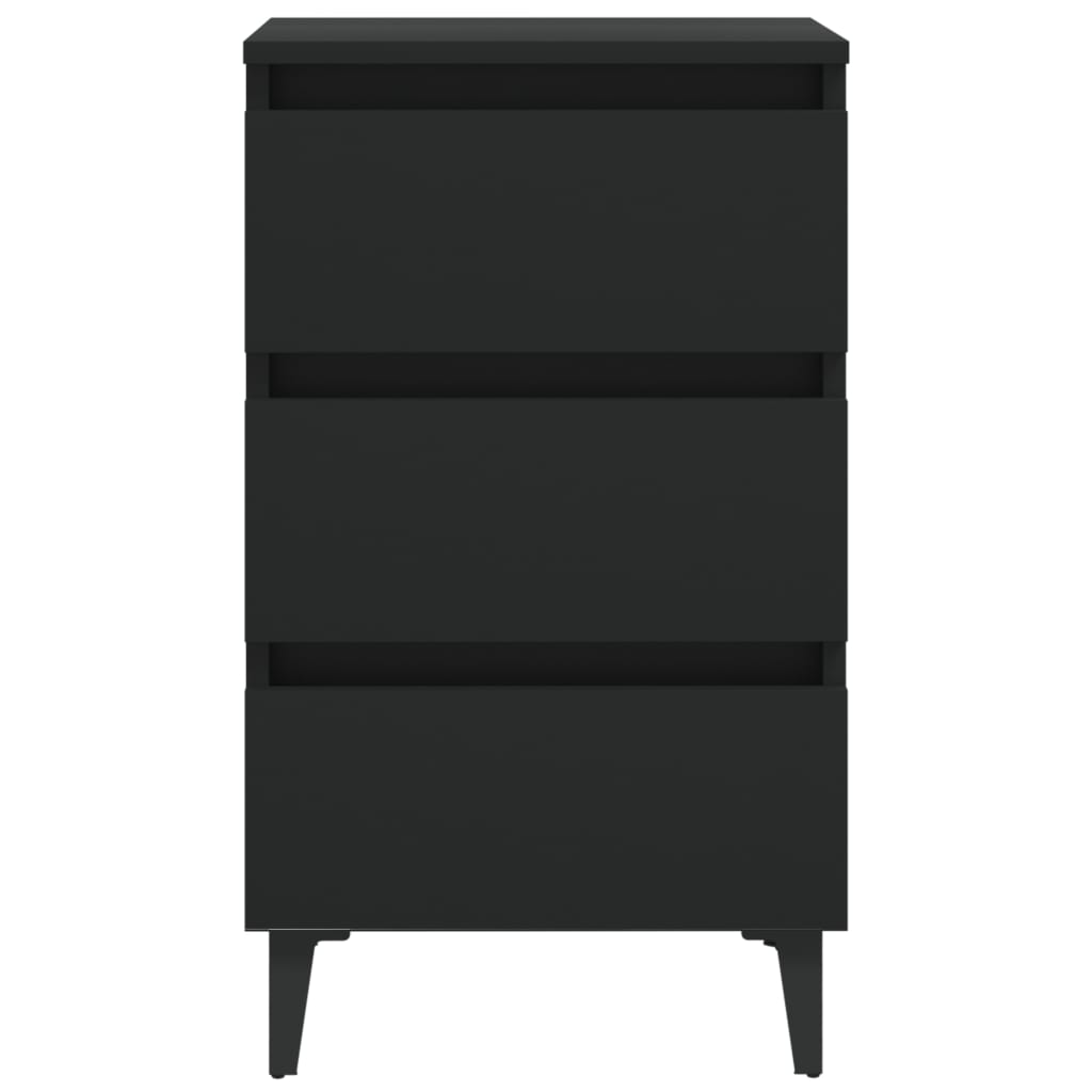 Bed Cabinet with Metal Legs 2 pcs 40x35x69 cm , Furniture -> Tables -> Bedside Tables , Bedside Tables,black,Cabinets & Storage -,Furniture -,new-305021,Tables -