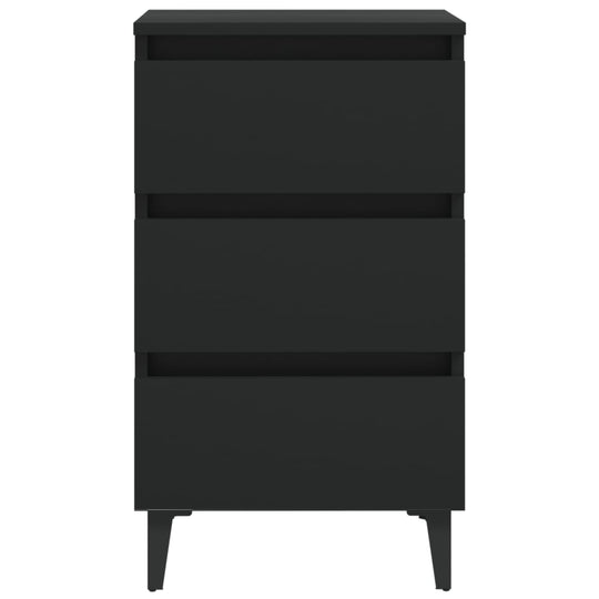 Bed Cabinet with Metal Legs 2 pcs 40x35x69 cm , Furniture -> Tables -> Bedside Tables , Bedside Tables,black,Cabinets & Storage -,Furniture -,new-305021,Tables -