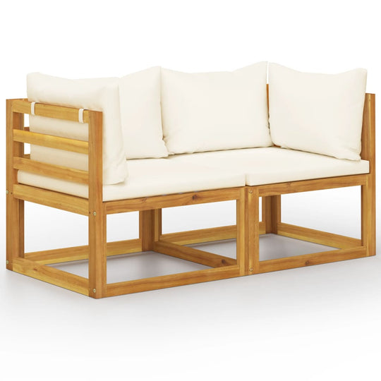 2-seater Garden Bench with  White Cushions