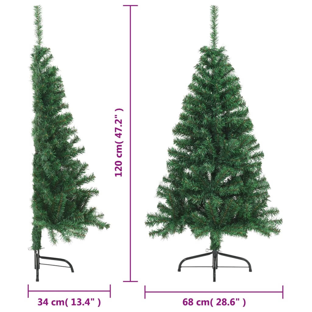 Artificial Half Christmas Tree with Stand Green 120 cm PVC