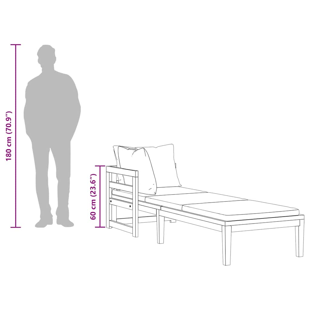 كرسي استرخاء مع مسند للذراعين، مصنوع من خشب الأكاسيا الداكن الصلب