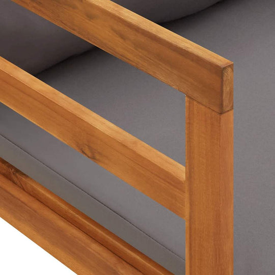 كرسي استرخاء مع مسند للذراعين، مصنوع من خشب الأكاسيا الداكن الصلب