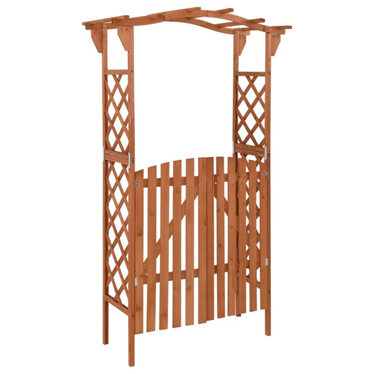 Pergola with Gate 116x40x204 cm Solid Firwood for garden decoration and entrance archway, weather-resistant and durable structure.