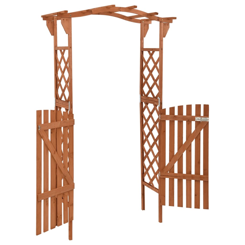 Pergola with Gate 116x40x204 cm Solid Firwood, decorative wooden garden arch, weather-resistant and durable, for outdoor entrance or path decoration.