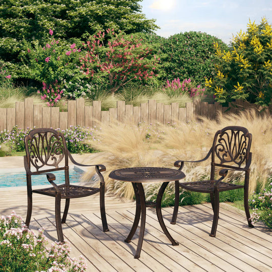 3 Piece Bistro Set Cast Aluminium Bronze,Furniture -> Outdoor Furniture -> Outdoor Furniture Sets,Durable,eligant,Furniture -,Home & Garden -,Modern Design,new-305021,Outdoor Furniture -,Outdoor Furniture Sets