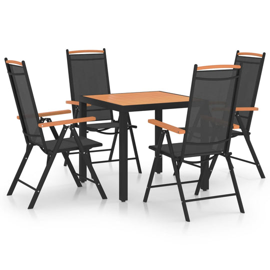 5 Piece Garden Dining Set Aluminium , Furniture -> Outdoor Furniture -> Outdoor Furniture Sets , black,Chairs -,Decor -,Durable,eligant,Furniture -,garden decor,Home & Garden -,Home Decor,metal,Modern Design,new-305021,Outdoor Furniture -,Outdoor Furnitur