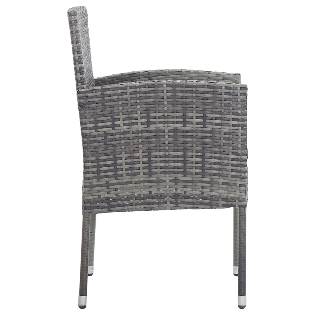 Side view of a weather-resistant PE rattan dining chair with sturdy steel frame, perfect for outdoor garden settings.