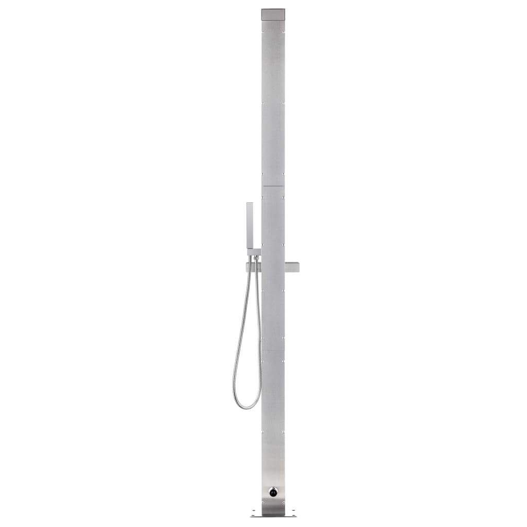 Garden Shower with Brown Base 225 cm Stainless Steel