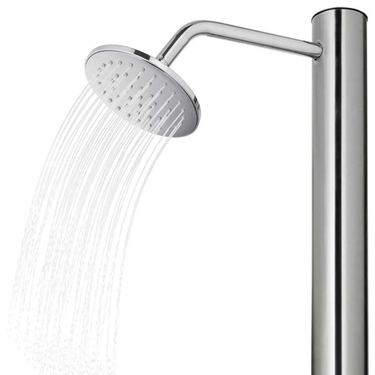 Garden Shower with  Base 220 cm Stainless Steel - high-quality stainless steel shower head with water flow.