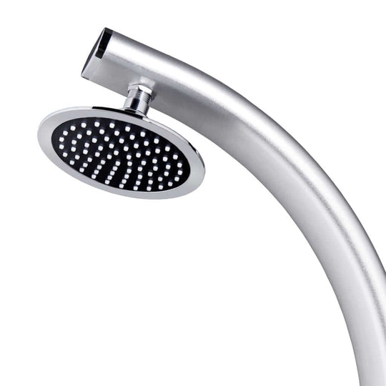 Modern aluminum garden shower head with sleek design for outdoor use, ideal for poolside and quick rinsing.