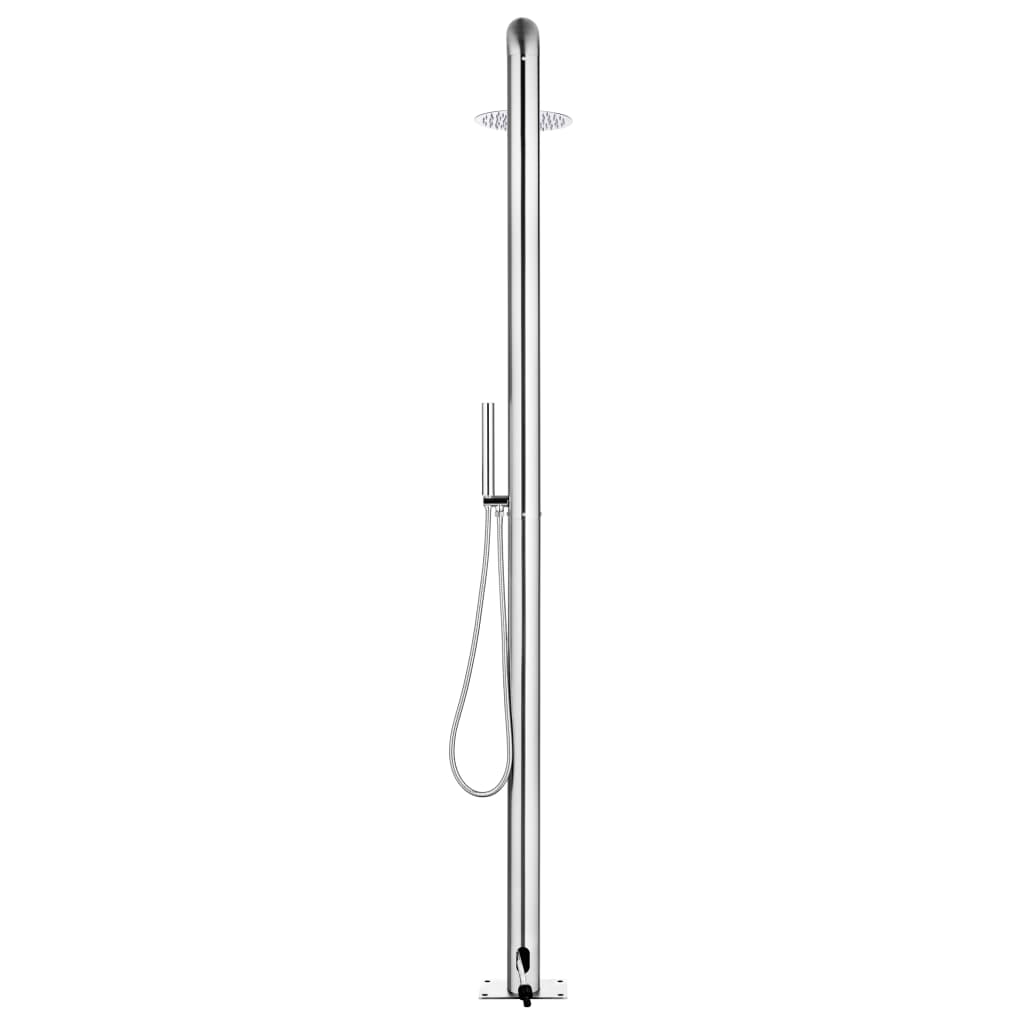 Garden Shower with Base 230 cm Stainless Steel featuring a modern design and dual shower options.