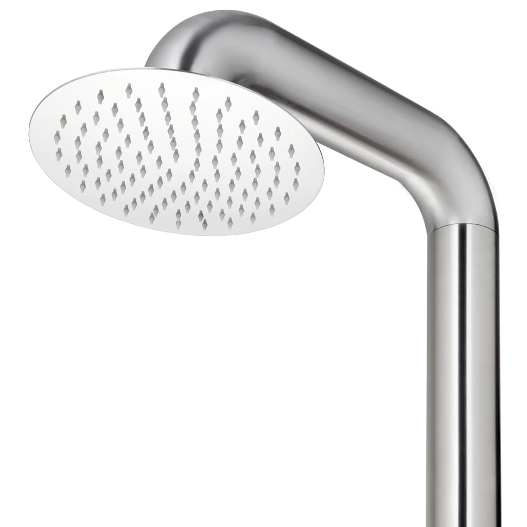 Garden Shower with Base 230 cm Stainless Steel head shower design in stainless steel.
