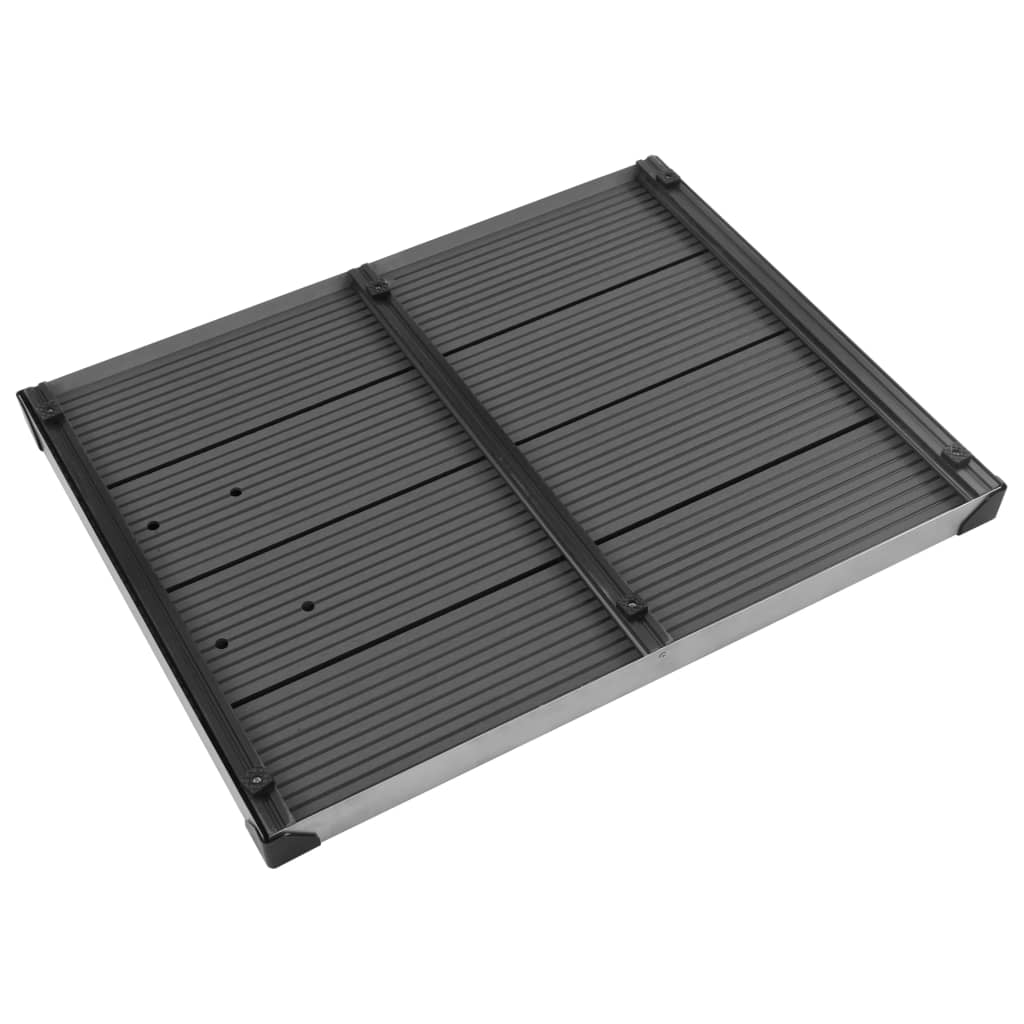Garden Shower with Base 220 cm Aluminium base panel, designed for outdoor use.