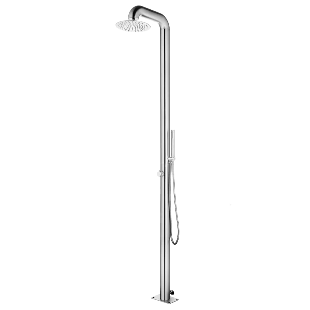 Garden Shower with Brown Base 230 cm Stainless Steel