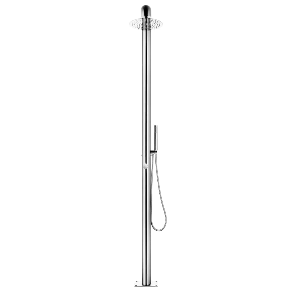 Garden Shower with Brown Base 230 cm Stainless Steel