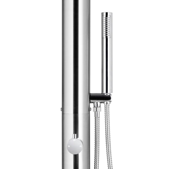 Garden Shower with Brown Base 230 cm Stainless Steel