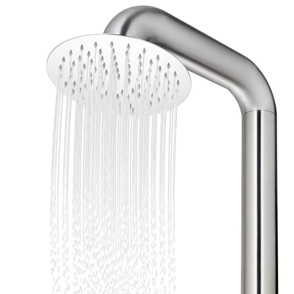 Garden Shower with Brown Base 230 cm Stainless Steel