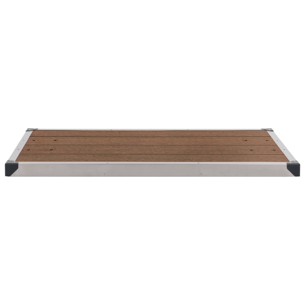 Garden Shower with Base 225 cm Stainless Steel base, showcasing the durable wooden surface and stainless steel frame.