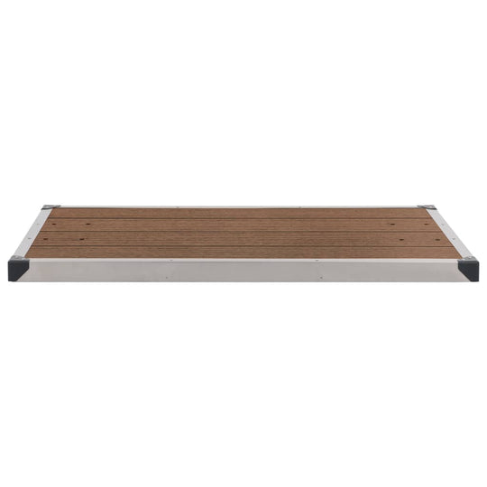 Garden Shower with Base 225 cm Stainless Steel base, showcasing the durable wooden surface and stainless steel frame.
