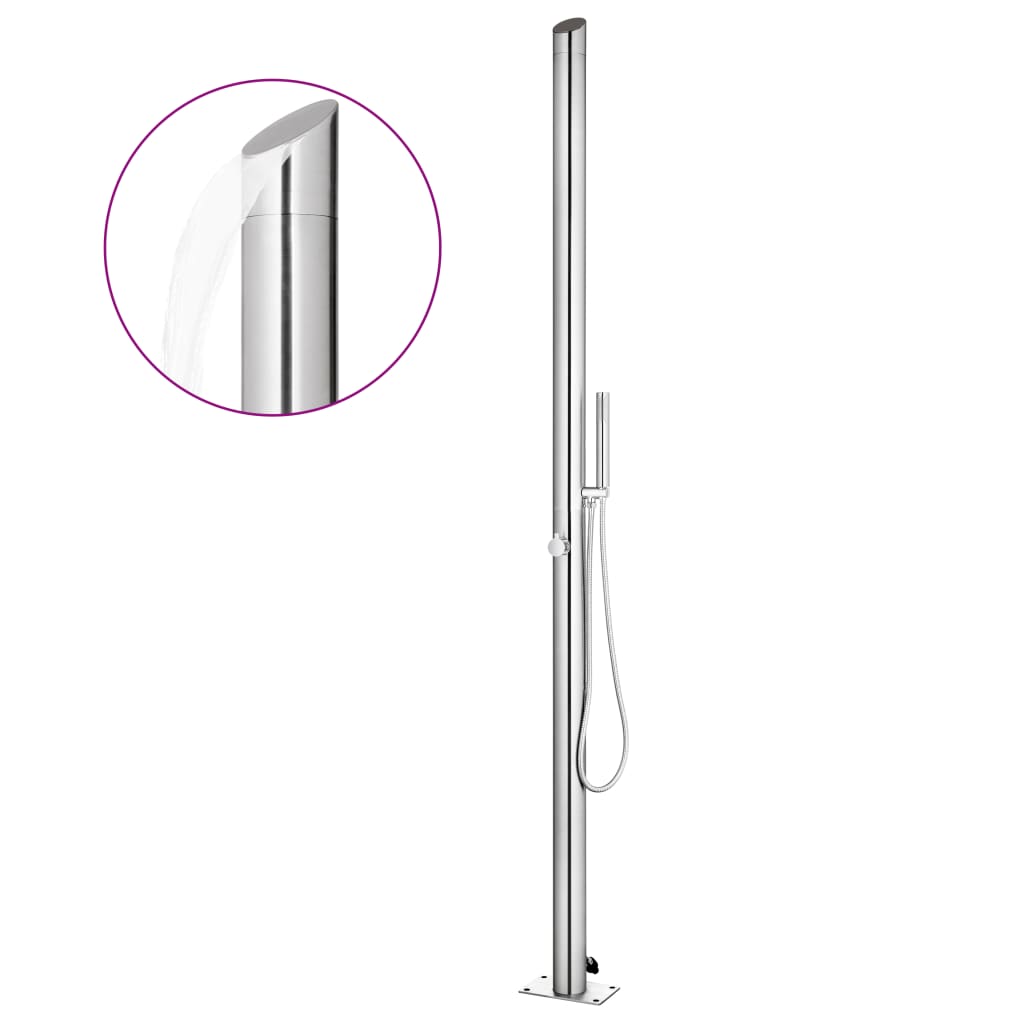 Garden Shower with  Base 225 cm Stainless Steel showcasing modern design and dual shower options.